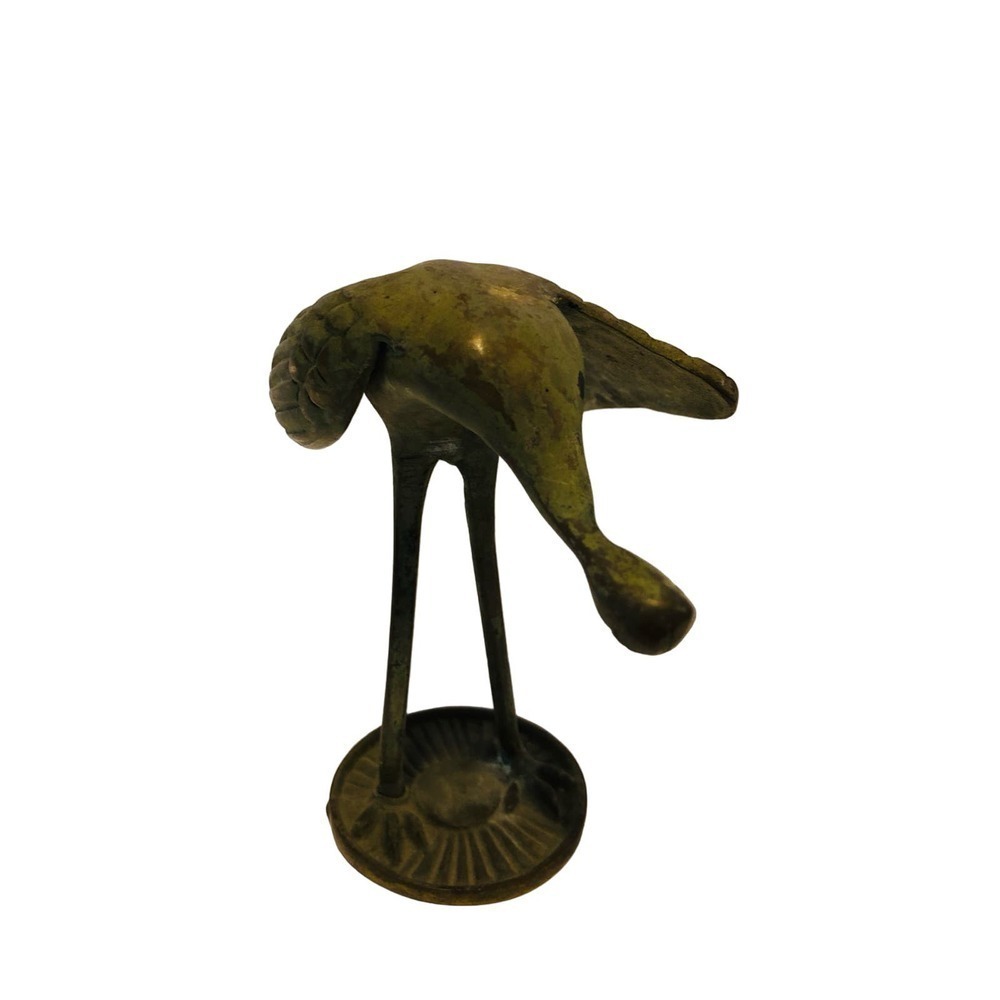 Vintage Brass Bird Crane Heron Stork Figure - Picture 2 of 6